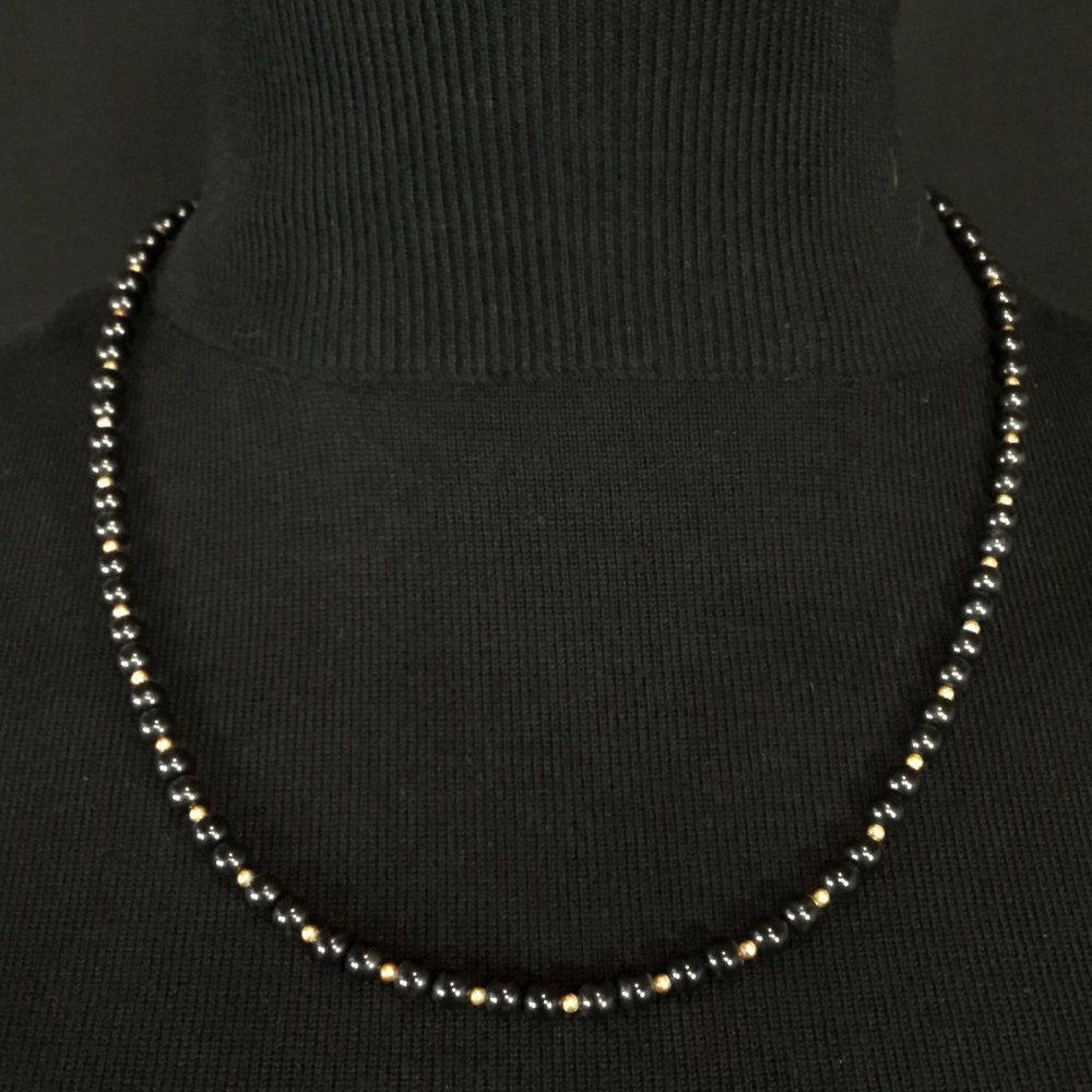Black and 'Gold' Beaded Necklace